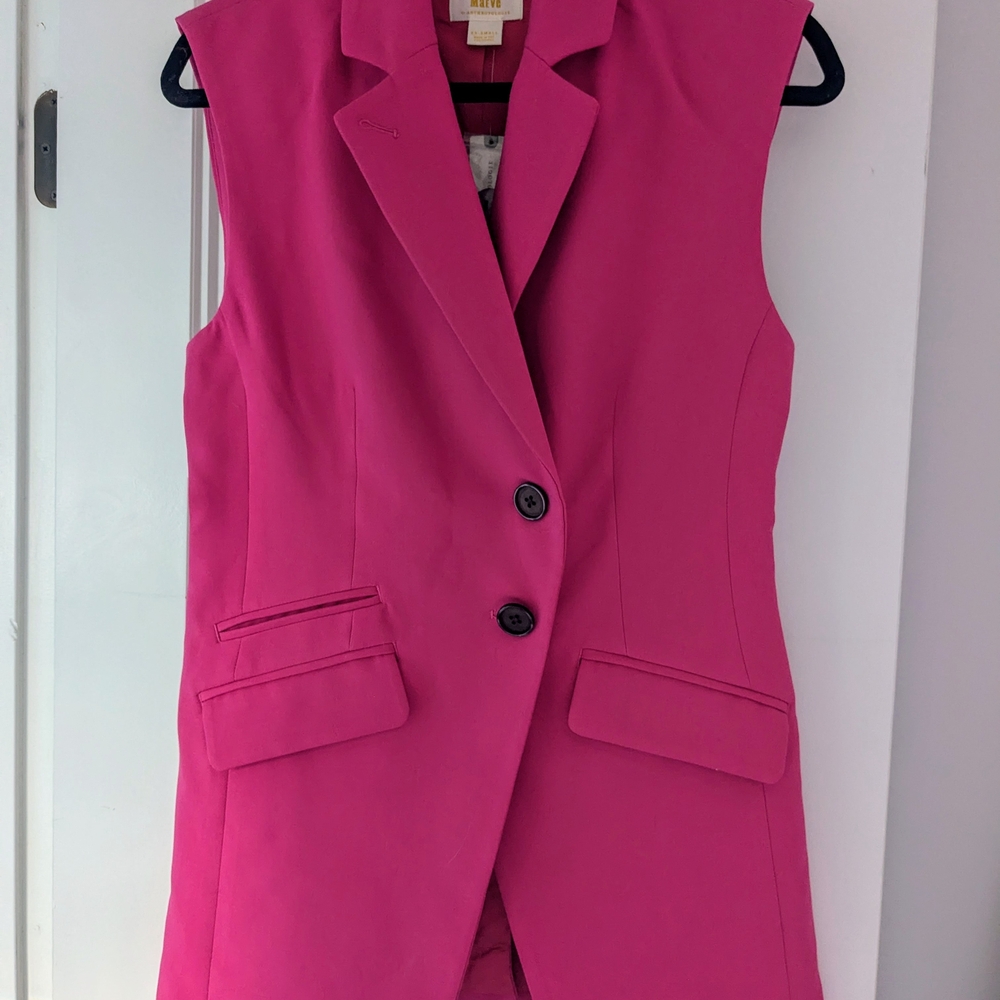 Maeve Pink Tailored Sleeveless Vest